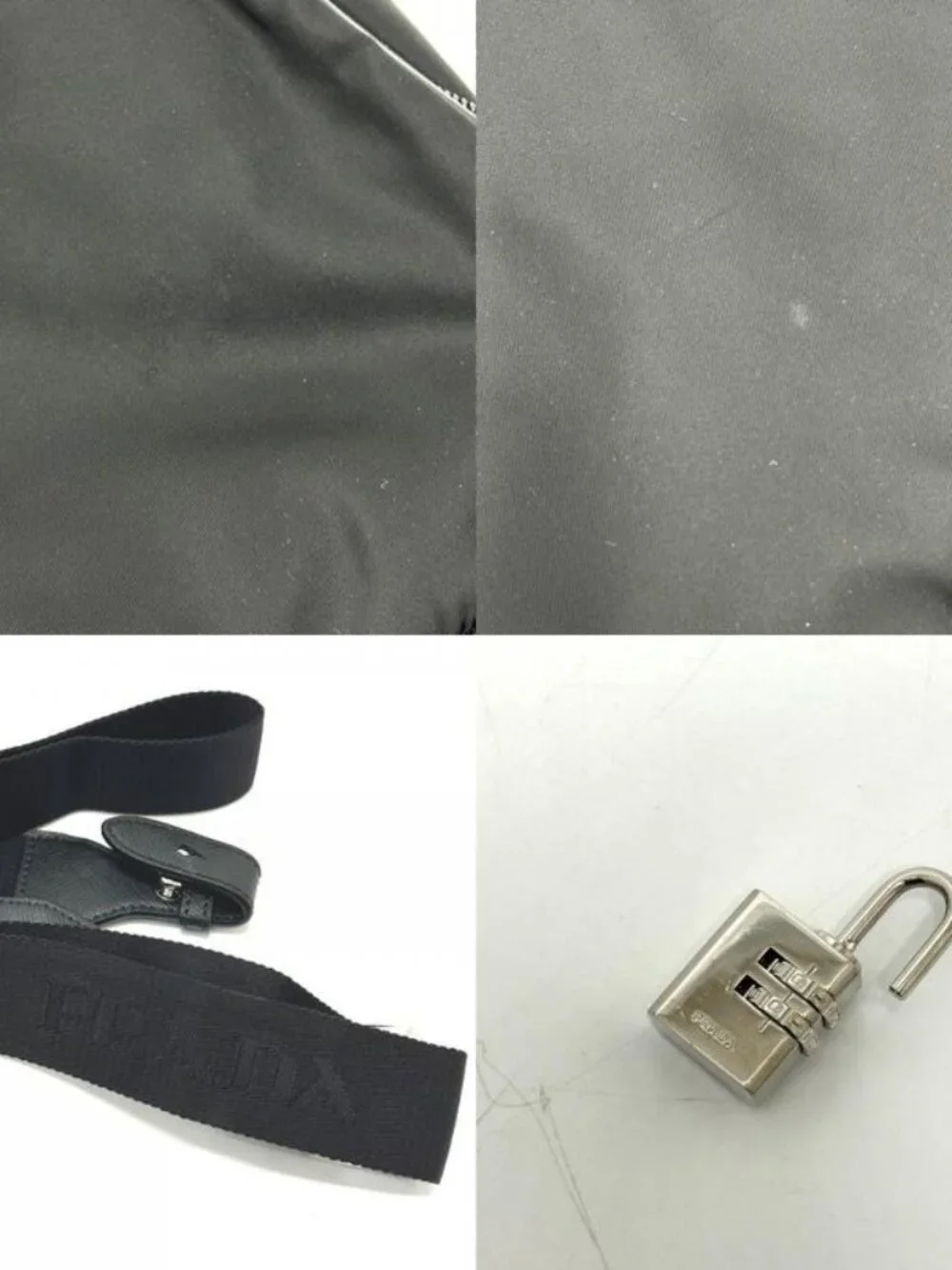 Prada Business Bag Triangle Logo Nylon Leather Black